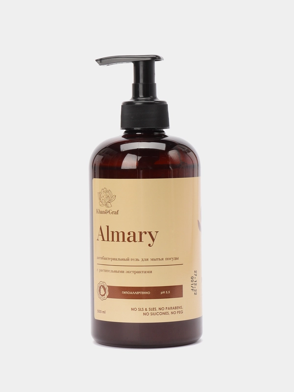 Гель Almary, средство антибактериальное, для мытья посуды, 500 мл