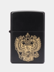 Зажигалка бензиновая "Герб России", в подарочной упаковке