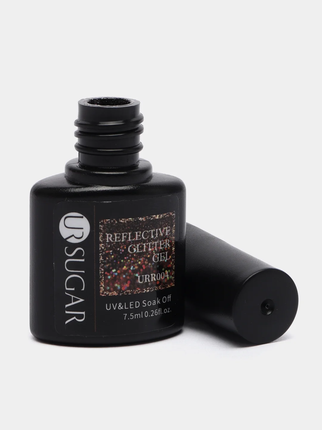 Светоотражающий гель-лак UR SUGAR REFLECTIVE GLITTER GEL, цветной, с блестками, 7,5 мл