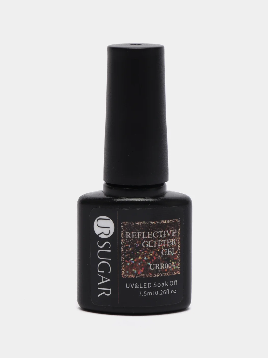 Светоотражающий гель-лак UR SUGAR REFLECTIVE GLITTER GEL, цветной, с блестками, 7,5 мл