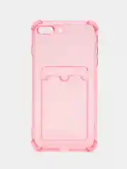 Розовый чехол для iPhone 7,8 PLUS с карманом для карт