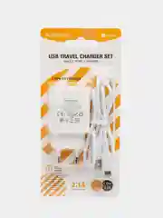 Зарядное устройство Borofone BA74A white на Lightning, Type-C, Micro-USB