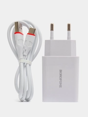 Сетевое ЗУ 18W, быстрая зарядка(блок питания + кабель MicroUSB и Type-C)