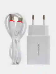 Сетевое ЗУ 18W, быстрая зарядка(блок питания + кабель MicroUSB и Type-C)