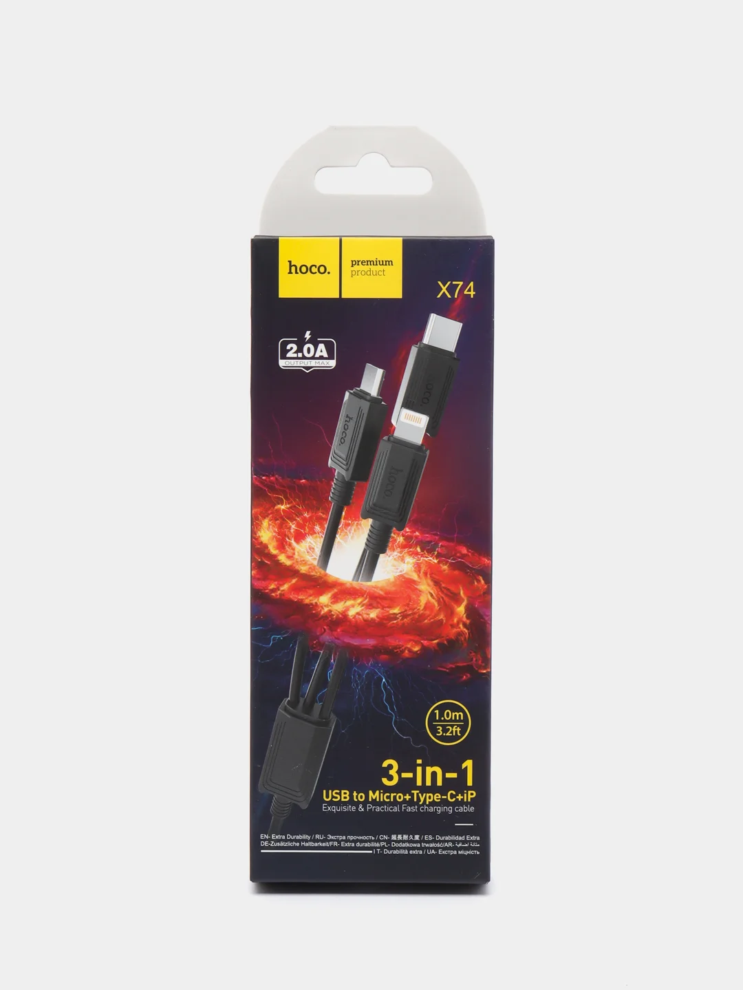 Кабель USB для iPhone, Micro USB - Type-C, 3 в 1, универсальный