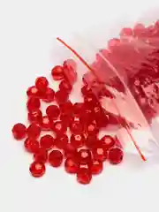Красный бусины акриловые граненые для сумок