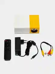 Желтый портативный проектор с беспроводным подключением YG-300Plus 1080P WIFI multiscreen