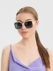 Бежевый очки женские солнцезащитные, квадратные