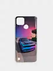 Темно-синий чехол Realme C31, C30, C33, C21Y силиконовый с рисунком, принтом