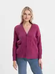 Вишнёвый женский кардиган вязаный, oversize