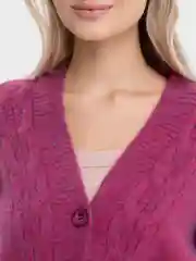 Вишнёвый женский кардиган вязаный, oversize