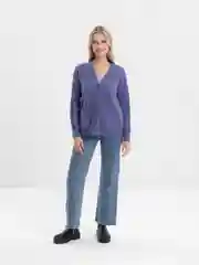 Аметистовый женский кардиган вязаный, oversize