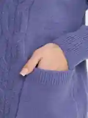 Аметистовый женский кардиган вязаный, oversize