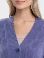 Аметистовый женский кардиган вязаный, oversize