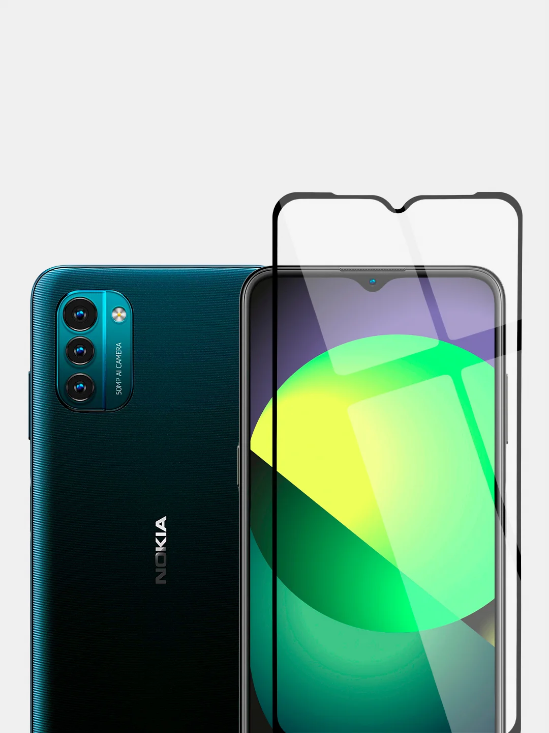 Прозрачный защитное стекло BROSCORP для Nokia G21 и G11, с олеофобным покрытием и черной рамкой