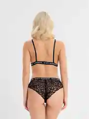 Черный комплект кружевного нижнего белья Sexy Goddess: трусики и бюстгальтер