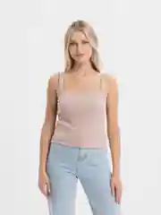 Бежевый меланж топ женский