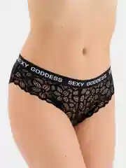 Черный комплект кружевного нижнего белья Sexy Goddess: трусики и бюстгальтер