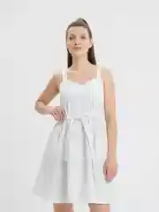 Белый сарафан женский, в полоску