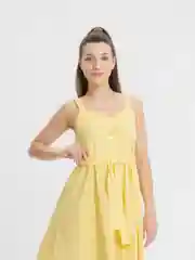 Лимонный сарафан женский, в полоску