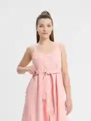 Розовый сарафан женский, в полоску