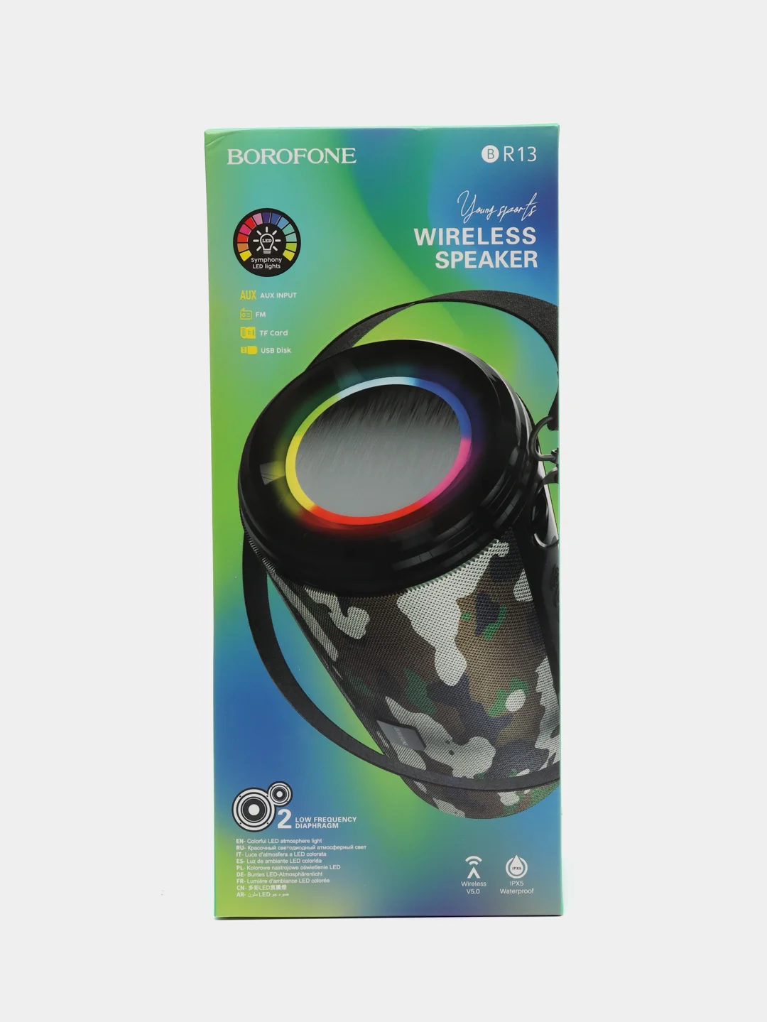 Лесной зеленый беспроводная портативная колонка Borofone BR13, Bluetooth колонка с подсветкой