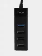 Черный usb-концентратор 4 в 1 HOCO HB25, разветвитель на 4 порта, 3USB 2.0+1USB 3.0