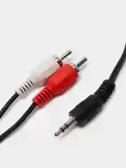 Черный кабель-тюльпан VCOM 3.5 jack-2RCA, соединительный