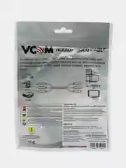 Черный кабель-тюльпан VCOM 3.5 jack-2RCA, соединительный