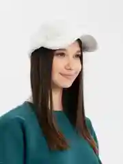 Белый бейсболка меховая, овечья шерсть, унисекс
