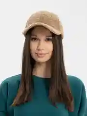 Бежевый бейсболка меховая, овечья шерсть, унисекс