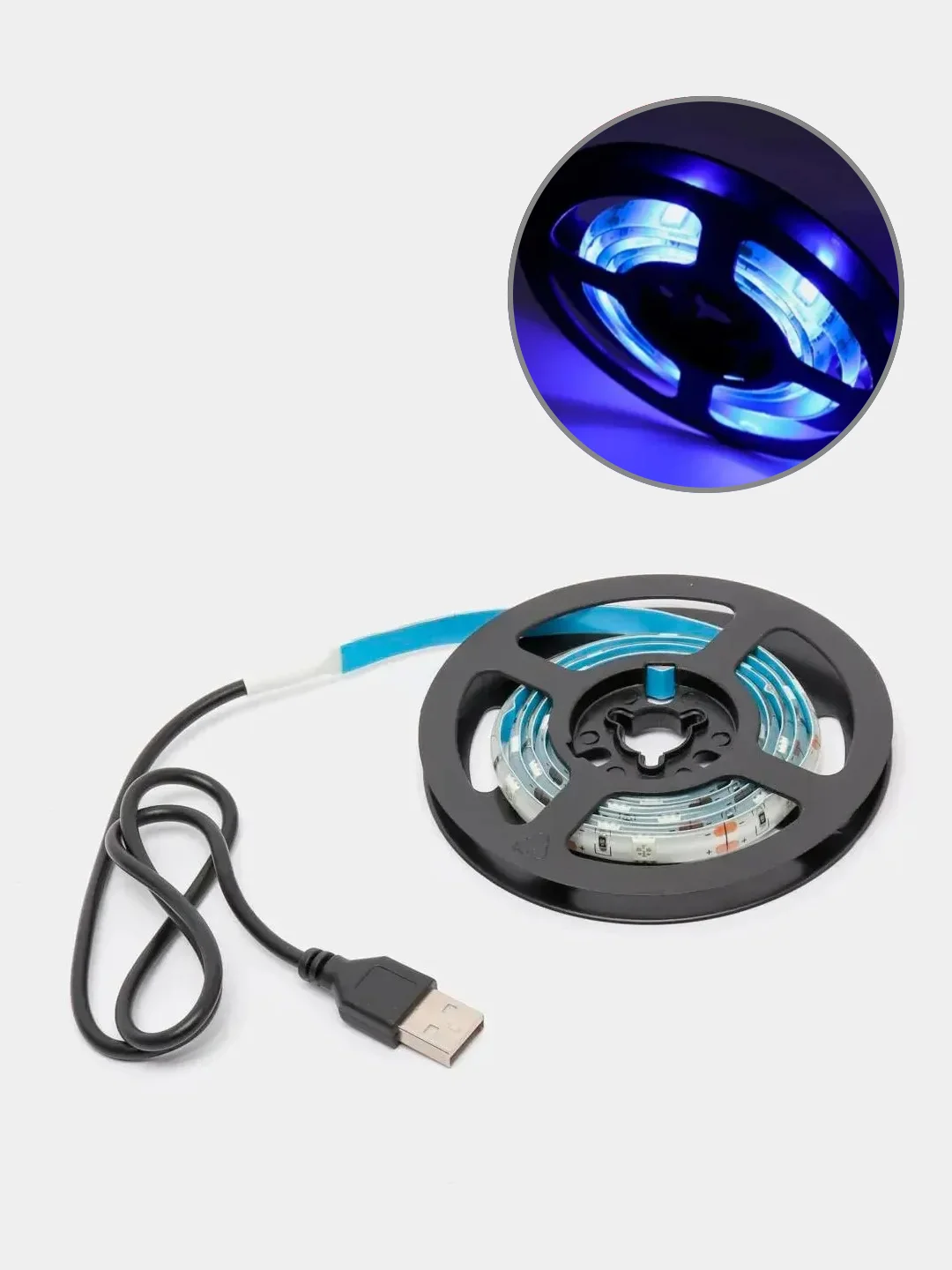 Синий usb cветодиодная LED лента подсветка для телевизора и монитора 1 м, IP65, 5050