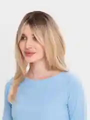Кремовый парик длинный каскад
