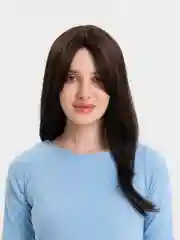 Тёмно-коричневый парик длинный каскад