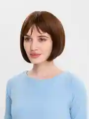 Коричневый парик каре с челкой