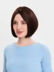 Шоколадный парик каре с челкой