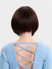 Шоколадный парик каре с челкой