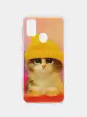 Желтый силиконовый чехол на Samsung Galaxy M21/M30s / Самсунг М21/М30s с рисунком, защита камеры