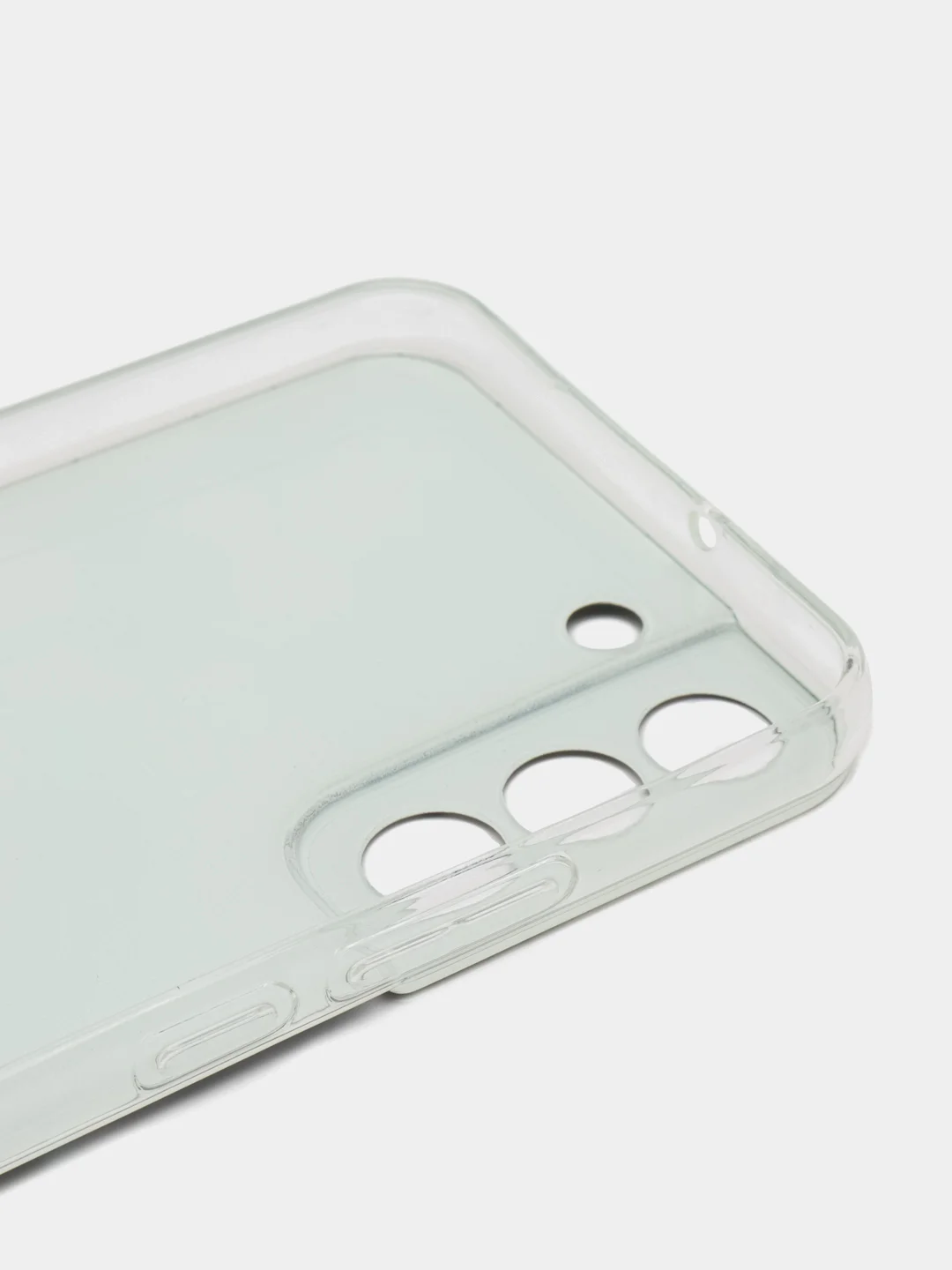 Бирюзовый чехол на Samsung Galaxy S22 Plus / Самсунг S22 Plus прозрачный, с рисунком, защита камеры