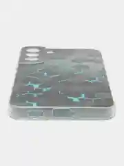 Бирюзовый чехол на Samsung Galaxy S22 Plus / Самсунг S22 Plus прозрачный, с рисунком, защита камеры