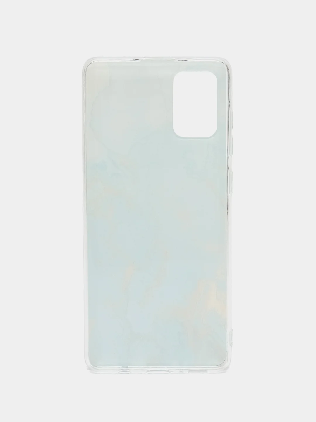 Светло-синий чехол на Samsung Galaxy A71 4G / Самсунг А71 4G прозрачный, с рисунком, защита камеры