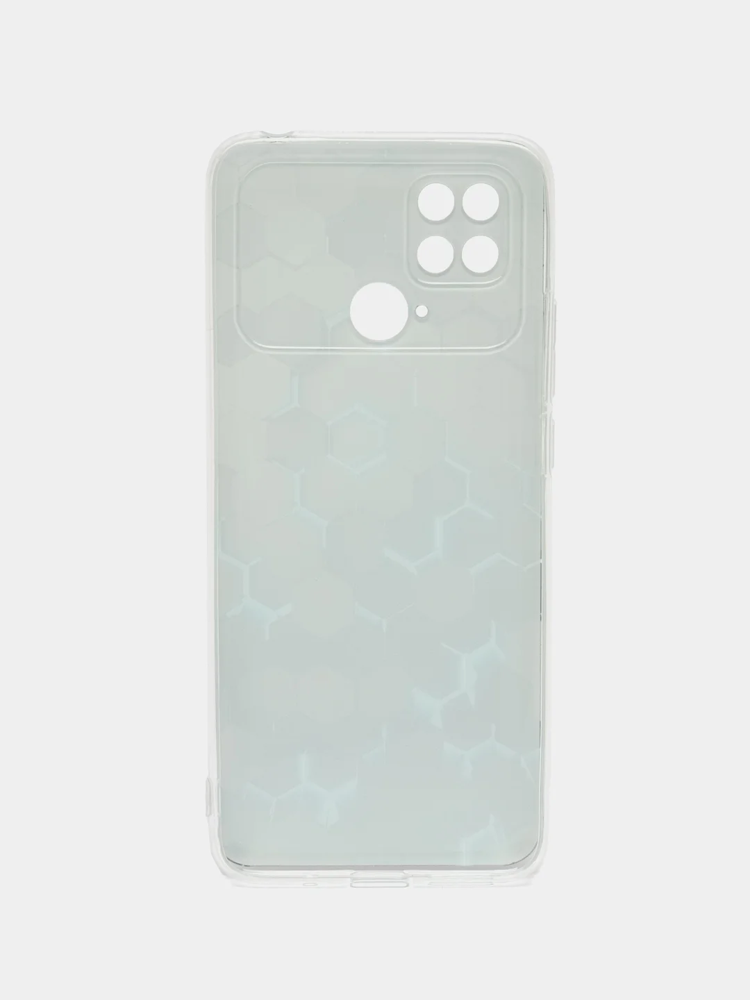 Бирюзовый силиконовый чехол на Xiaomi Poco C40 / Сяоми Поко С40 прозрачный с рисунком, защита камеры