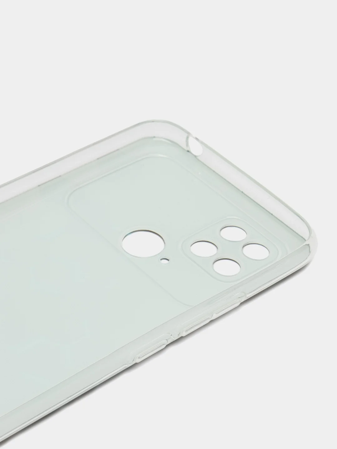 Бирюзовый силиконовый чехол на Xiaomi Poco C40 / Сяоми Поко С40 прозрачный с рисунком, защита камеры