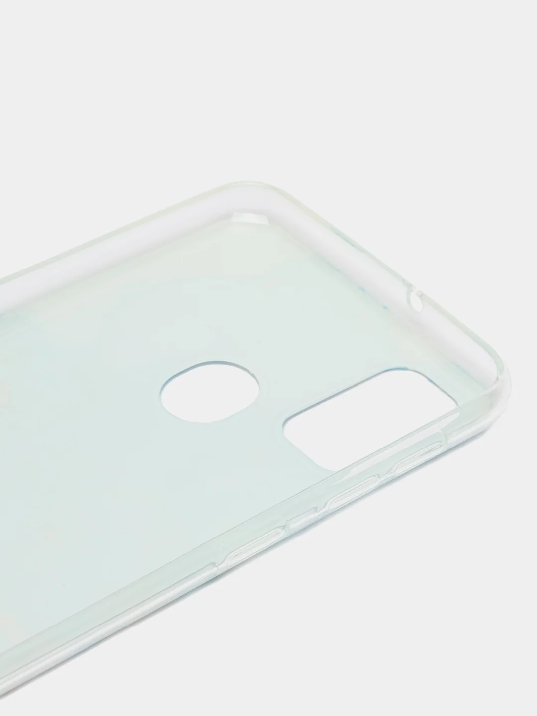 Светло-синий силиконовый чехол на Samsung Galaxy M21/M30s / Самсунг М21/М30s с рисунком, защита камеры