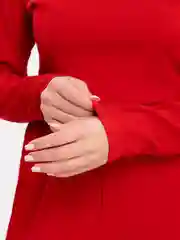 Красный костюм женский, лапша, в рубчик