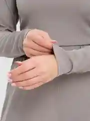 Серый костюм женский, лапша, в рубчик