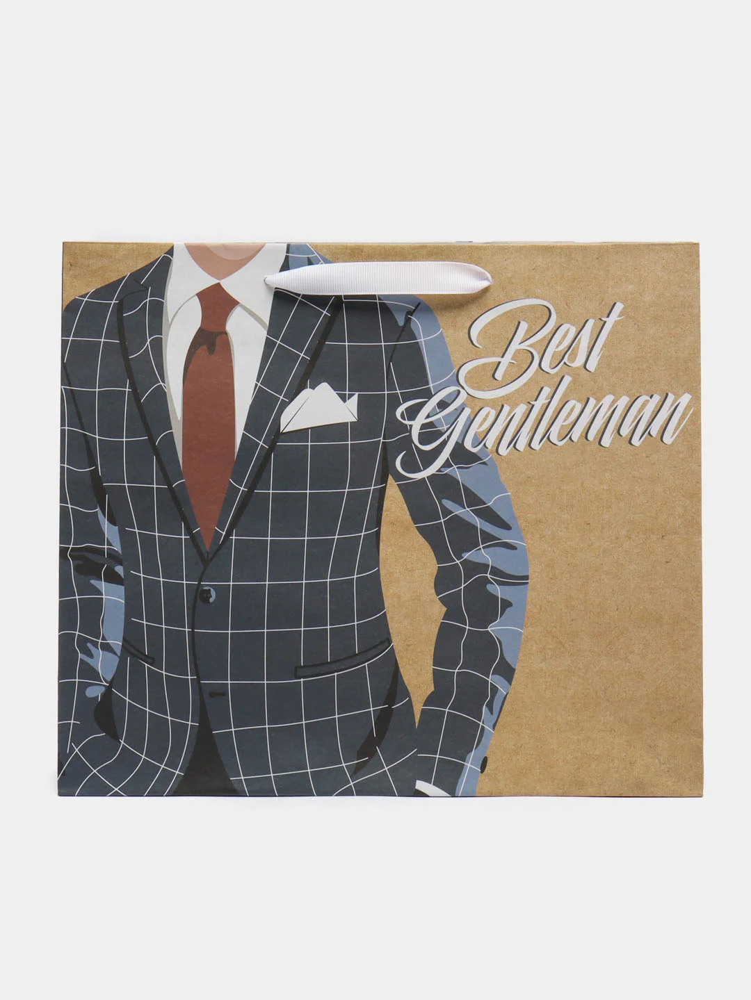 Пакет крафтовый вертикальный «Best gentleman», 30 х 26 х 9 см