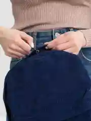 Серый рюкзак женский, вельветовый