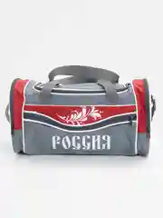 Серый малая спортивная сумка с надписью "Россия"