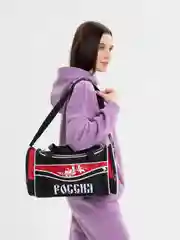 Черный малая спортивная сумка с надписью "Россия"